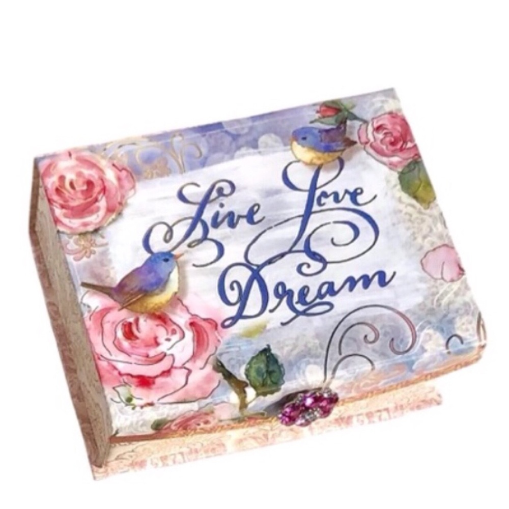 Punch Studio Bird Garden Brooch Trinket Nesting Decorative Box (67411) Medium